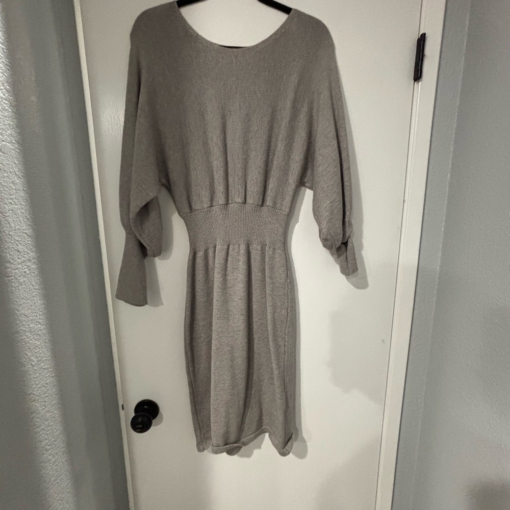 SHEIN Gray Long Sleeve Dress